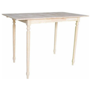 Traditional Dining Table, Turned Legs & Rectangular Top With Butterfly Extension