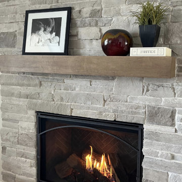 Custom Floating Maple Fireplace Mantel | Solid Hardwood Mantel Shelf
