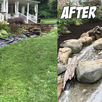 Waterfall and Stream (Before & After)