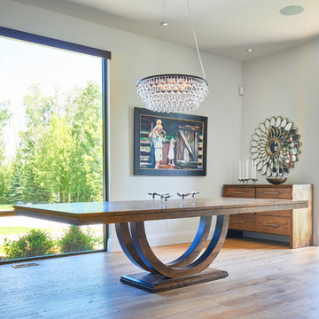 Metro Table with Parson Chairs & Live Edge Sideboard