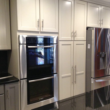 Painted kitchen cabinets with Extra large Island