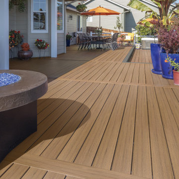 TimberTech EDGE Prime+ Collection Decking in Coconut Husk and Sea Salt Gray