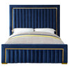 Dolce Velvet Upholstered Bed, Navy, King