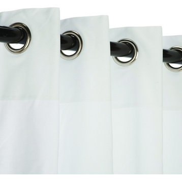Sunbrella Outdoor Curtain, Nickel Grommets, Canvas White, 50"x84"