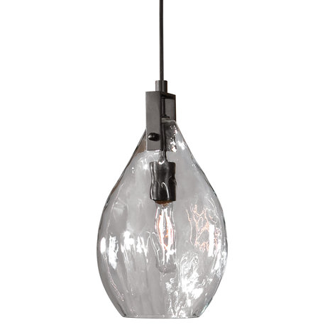 Uttermost Campester 1-Light Watered-Glass Mini Pendant