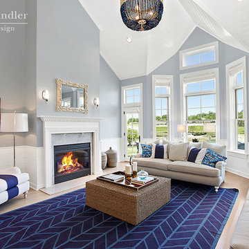 Living Room in the Bishops Pond Model Homes by Mabley Handler Interior Design