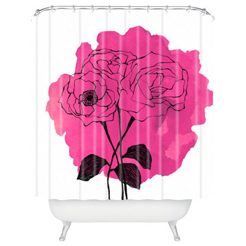 Deny Designs Morgan Kendall Pink Spray Roses Shower Curtain
