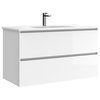 WS Bath Collections Flora C100 Flora 40" Wall Mounted Single - Glossy White