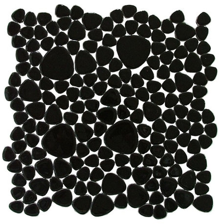 Porcelain Jet Black Pebble Tile