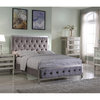 Best Master Emory Fabric Upholstered Tufted California King Panel Bed in Gray
