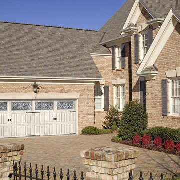 Carriage house overhead garage doors