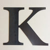 Rustic Large Letter "K", Painted Black, 20"