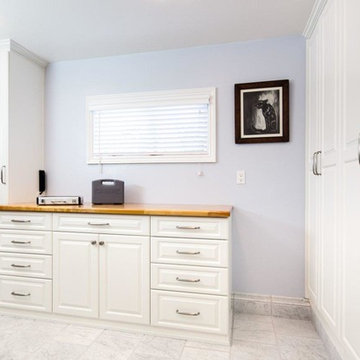 Laundry Room with Workbench and Storage