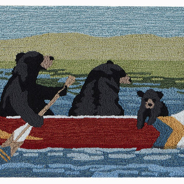 Frontporch Are We Bear Yet? Indoor/Outdoor Rug, Lake, 2'6x4'