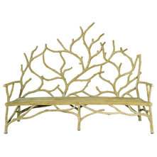 Rustic Accent And Storage Benches Currey and Company Elwynn Bench, Large