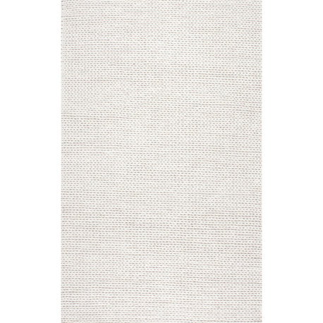 Nuloom Braided Wool Hand Woven Chunky Cable Rug, Off White 8'x10'