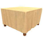 Budge - Budge-All Seasons Square Patio Table Cover Medium (Nutmeg) - The Budge All-Seasons Square Patio Table Cover, Medium provides high quality protection to your outdoor square patio table. The All-Seasons Collection by Budge combines a simplistic, yet elegant design with exceptional outdoor protection. Available in a neutral blue or tan color, this patio collection will cover and protect your square outdoor table, season after season. Our All-Seasons collection is made from a 3 layer SFS material that is both waterproof and UV resistant, keeping your patio furniture protected from rain showers and harsh sun exposure. The outer layers are made from a spun-bonded polypropylene, while the interior layer is made from a microporous waterproof material that is breathable to allow trapped condensation to flow through the cover. Our waterproof square table covers feature Cover stays secure in windy conditions. With our All-Seasons Collection you'll never have to sacrifice style for protection. This collection will compliment nearly any preexisting patio decor, all while extending the life of your outdoor furniture. This square table cover measures 28" High x 48" Long x 48" Wide.