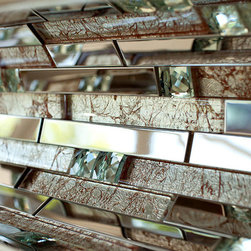 Stainless Steel and Pinky Luxury Diamond Glass Mosaic Tile Collection - Home Accessories & Decor