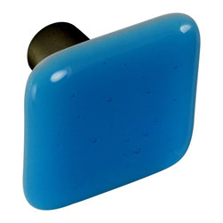 CKP - Art Glass Knob, Turquoise Blue, Oil-Rubbed Bronze Base - Cabinet And Drawer Knobs