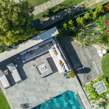 Olcay Mix & Pool Garden Grey Porcelain Tiles - Cesme,Izmir Villa