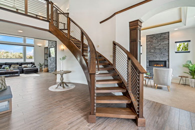 Inspiration for a contemporary staircase remodel in Denver