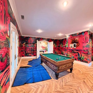 Play in Style A Custom Game Room with Bold Art and Timeless Craftsmanship