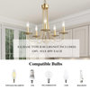 5-Light Modern Matte Glod Candle Style Large Chandelier for Living Room