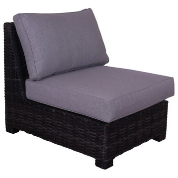 Courtyard Casual St Lucia Silver Oak Armless Middle Chair With Cushions