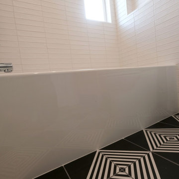 High Contrast Full Bathroom Remodel