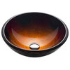 Red/ Gold 17" Glass Vessel 19mm thick Bathroom Sink