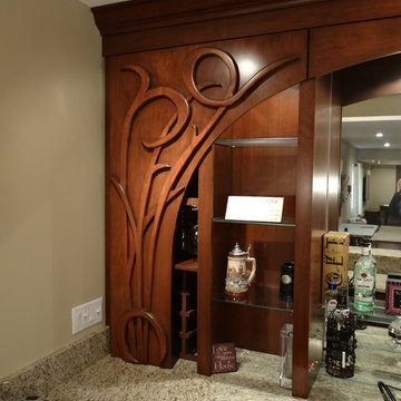 Naperville Basement Renovation with Art Nouveau Bar