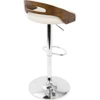 LumiSource Cassis Adjustable Height Barstool With Swivel, Walnut/Cream