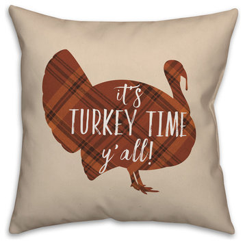 It's Turkey Time Y'all 20"x20" Throw Pillow Cover