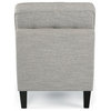Crowningshield Fabric Slipper Chair With Button Accents, Light Gray