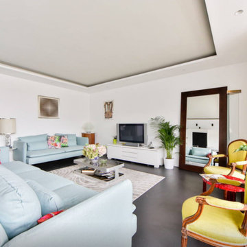 Salon contemporaine d'un appartement parisien, rue Gros