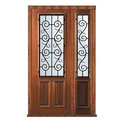 Prehung Side light Door 96 Wood Mahogany St. Charles 2/3 Lite - Front Doors