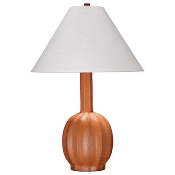 Cole Leather Table Lamp, Tan