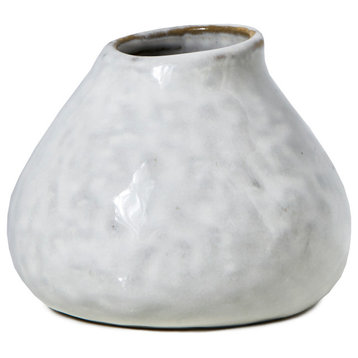 Free-Form Glazed Ceramic Mini-Bud Vase, Set of 4,  2.5"