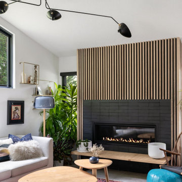 Living room, fireplace wall — Nixon I, Reno interior design by Find Design