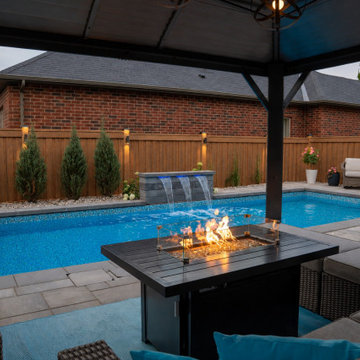 Modern Backyard Renovation with Pool, Composite Deck & Aluminum Pergola