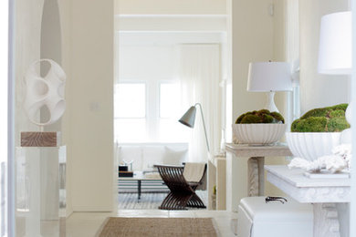 Entryway - coastal entryway idea in Atlanta with beige walls