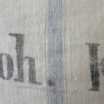 Pair of 19th Century Antique Linen Grain Pillows with Monograms