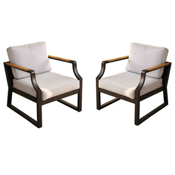 Trouvaille Outdoor Patio Conversation Single  Chair, Set of 2
