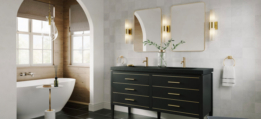 Aria 32'' Oak Vanity - Bathroom Cabinet & Mirror - VanitySale