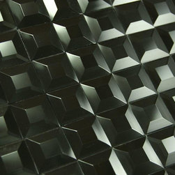 Glossy Black 3D Modern Square Glass Mosaic Tiles - Home Accessories & Decor