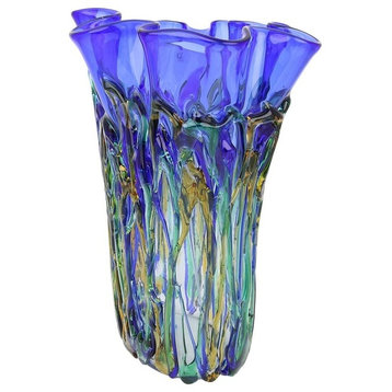 GlassOfVenice Murano Glass Oceanos Abstract Art Vase