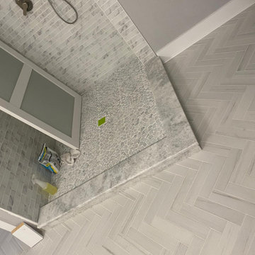 Fantastic White Dolomite & White Carrara Quartz | Bathroom