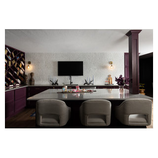 The Basement Makes a Statement: Basement Bar - Traditional - Home Bar ...