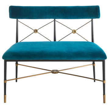 Rider Two-Seater Dining Bench, Rialto Peacock