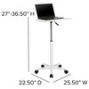 White Sit to Stand Mobile Desk